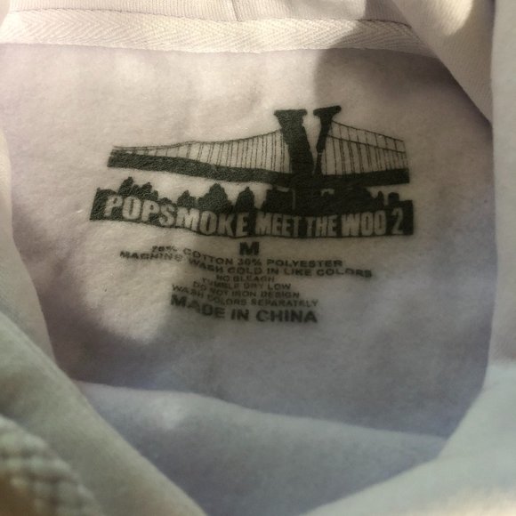 Pop Smoke x Vlone Hawk Em' Hoodie White - Picture 3 of 6